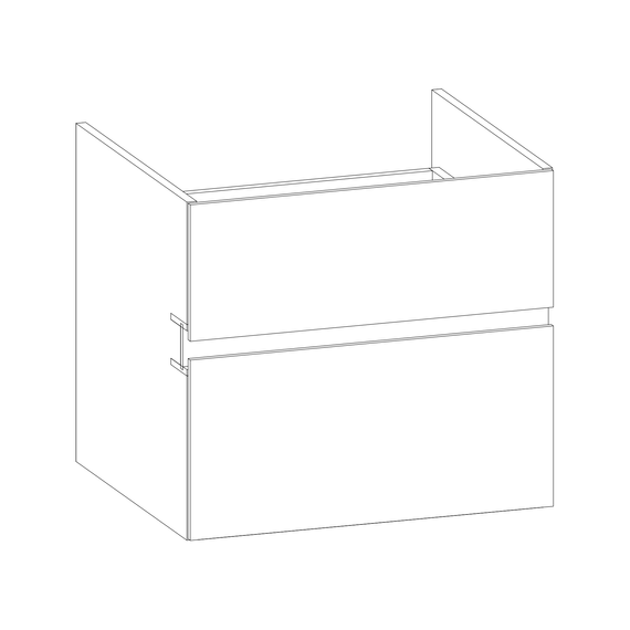 SCALIDO-Unterschrank zu Konsolenplatte 600x540x510mm 2 Auszüge Farbvar. L/X/L