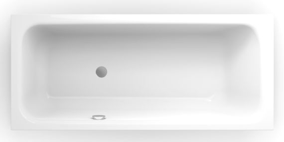 SCALIDO-Stahl-Badewanne Kopfteil rechts Ablauf seitlich 1700x750x450mm weiß