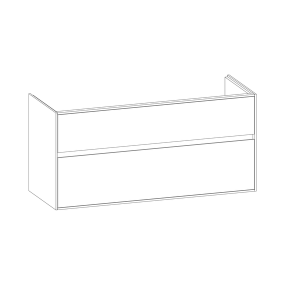 SCALIDO Waschtischunterschrank B:1170 H:560 T:460 mm, 2 Auszüge, für Waschtisch mit Ablage, eiche vanilla