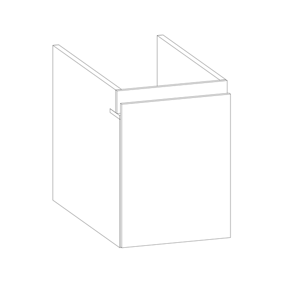 SCALIDO-Unterschrank zu Konsolenplatte 300x410x510mm 1 Auszug Farbvar. G/X/G