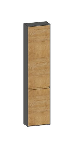 SCALIDO Hochschrank komp. 420x1790x200mm 2 Türen links 4 Glaseinl. Farbvar. S/A/S