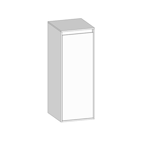 SCALIDO Mittelschrank KP 320x850x350mm 1 Tür links Farbvariante W/W/W
