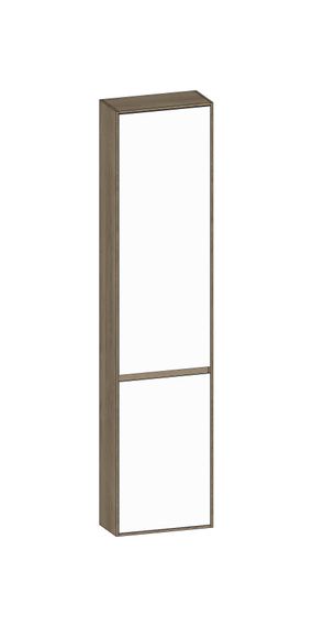 SCALIDO Hochschrank komp. 420x1790x200mm 2 Türen links 4 Glaseinl. Farbvar. W/N/N