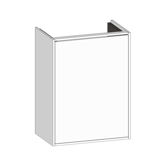 SCALIDO Waschtischunterschrank kompakt asym. B:410 H:560 T:260 mm, 1 Tür Anschlag rechts, schneeweiß