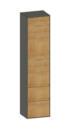 SCALIDO Hochschrank zu KP 420x1790x350mm 1 Tür links 2 Auszüge Farbvariante S/A/S