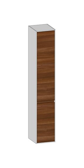 SCALIDO Hochschrank SLIM 320x1830x350mm 2 Türen links 4 Glaseinl. Farbvar. E/W/E