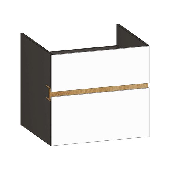 SCALIDO Unterschrank zu Konsolenplatte 600x540x510mm 2 Auszüge Farbvar. W/X/S