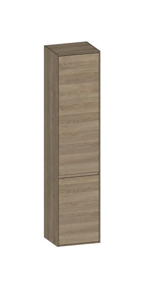 SCALIDO Hochschrank SLIM 420x1830x350mm 2 Türen links 4 Glaseinl. Farbvar. N/N/N