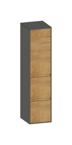 SCALIDO Mittelschr. SLIM 320x1330x350mm Tür oben links 2 Auszüge Farbvar S/A/S