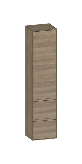 SCALIDO Hochschrank SLIM 420x1830x350mm 1 Tür rechts 2 Auszüge Farbvar. N/N/N