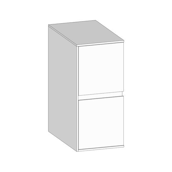 SCALIDO Unterschrank SLIM Wange links 300x660x490mm 2 Auszüge Farbvar. W/W/W