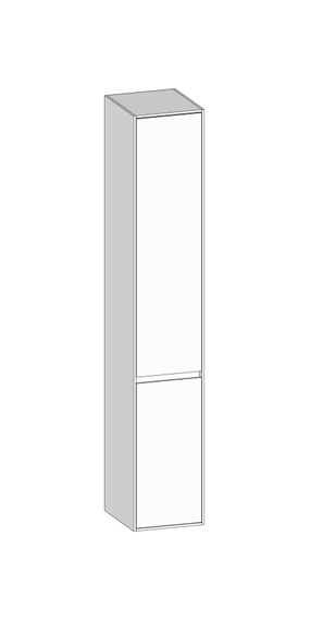 SCALIDO Hochschrank SLIM 320x1830x350mm 2 Türen rechts 4 Glaseinl Farbvar. W/W/W
