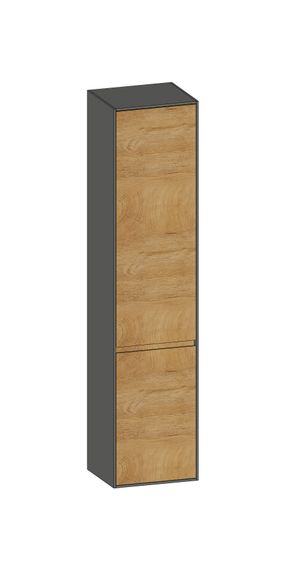 SCALIDO Hochschrank SLIM 420x1830x350mm 2 Türen links 4 Glaseinl. Farbvar. S/A/S