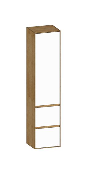 SCALIDO Hochschrank SLIM 420x1830x350mm 1 Tür links 2 Auszüge Farbvar. W/S/S