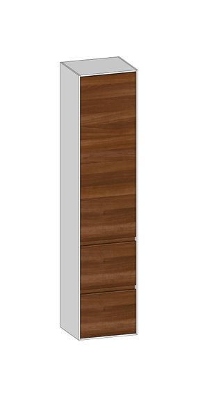SCALIDO Hochschrank SLIM 420x1830x350mm 1 Tür rechts 2 Auszüge Farbvar. E/W/E