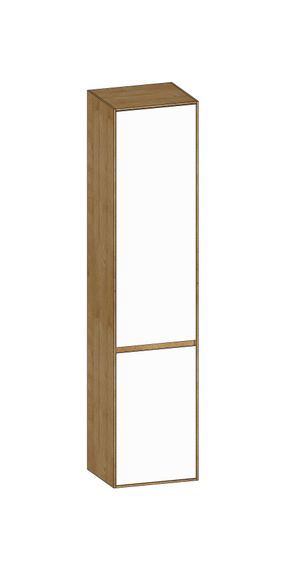 SCALIDO Hochschrank SLIM 420x1830x350mm 2 Türen links 4 Glaseinl. Farbvar. W/S/S