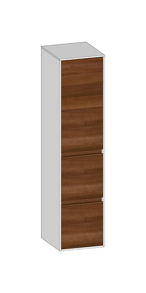 SCALIDO Mittelschr. SLIM 320x1330x350mm Tür oben rechts 2 Auszüge Farbvar E/W/E