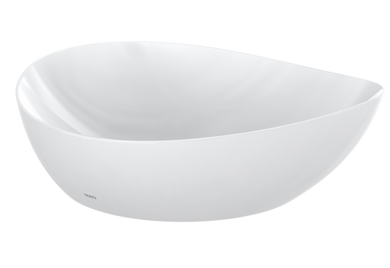 TOTO Aufsatzwaschtisch TA, asymmetrisch 460 mm, ohne Hahnloch, mit Überlauf