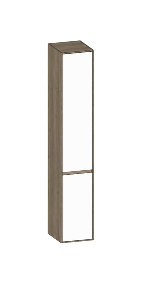 SCALIDO Hochschrank SLIM 320x1830x350mm 2 Türen links 4 Glaseinl. Farbvar. W/N/N