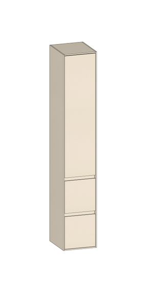 SCALIDO Hochschrank SLIM 320x1830x350mm 1 Tür links 2 Auszüge Farbvar. K/K/K