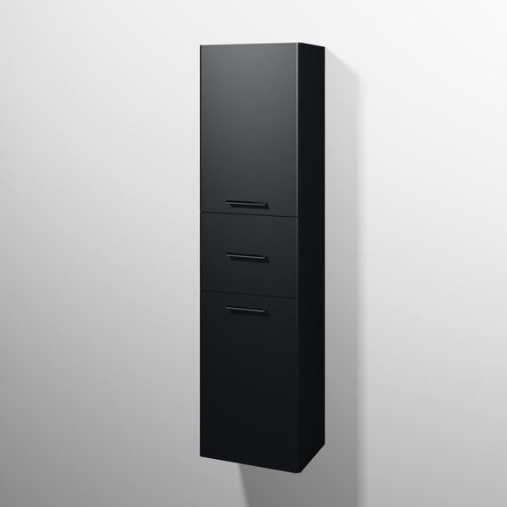 sanibel 5001 Hochschrank KF13508R Griff 2T/1AZ re 450x1743x340mm Schwarz-Matt