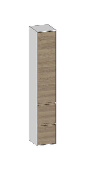SCALIDO Hochschrank SLIM 320x1830x350mm 1 Tür rechts 2 Auszüge Farbvar. N/W/N