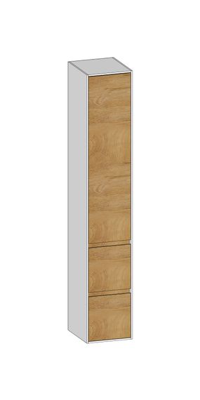 SCALIDO Hochschrank SLIM 320x1830x350mm 1 Tür links 2 Auszüge Farbvar. S/W/S