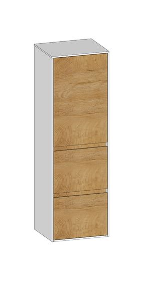 SCALIDO Mittelschr. SLIM 420x1330x350mm Tür oben links 2 Auszüge Farbvar S/W/S