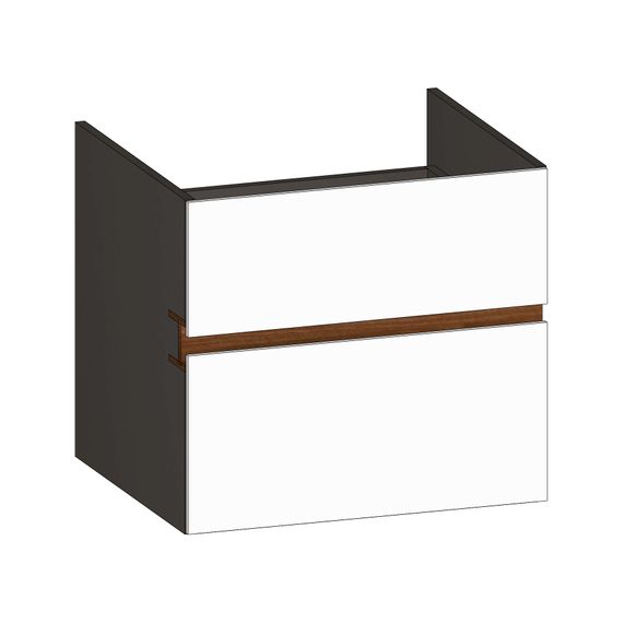 SCALIDO Unterschrank zu Konsolenplatte 600x540x510mm 2 Auszüge Farbvar. W/X/E