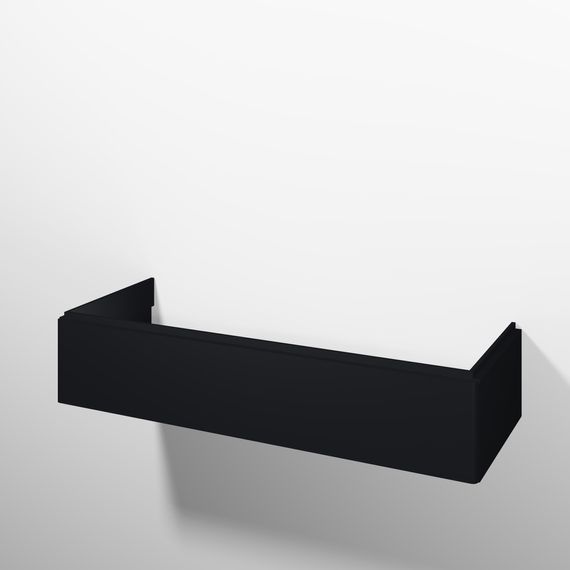 sanibel 5001 Waschtischtunterschrank B: 1170 H: 375 T: 455 mm, schwarz matt, 1 Auszug, für Doppelwaschtisch, grifflos