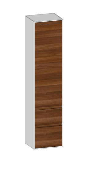 SCALIDO Hochschrank zu KP 420x1790x350mm 1 Tür rechts 2 Auszüge Farbvariant E/W/E