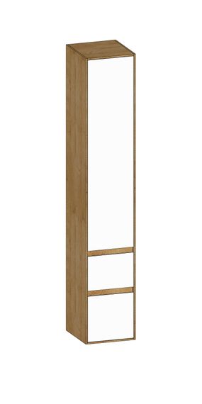 SCALIDO Hochschrank zu KP 320x1790x350mm 1 Tür rechts 2 Auszüge Farbvariant W/S/S