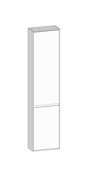 SCALIDO Hochschrank komp. 420x1790x200mm 2 Türen rechts 4 Glaseinl Farbvar. W/W/W